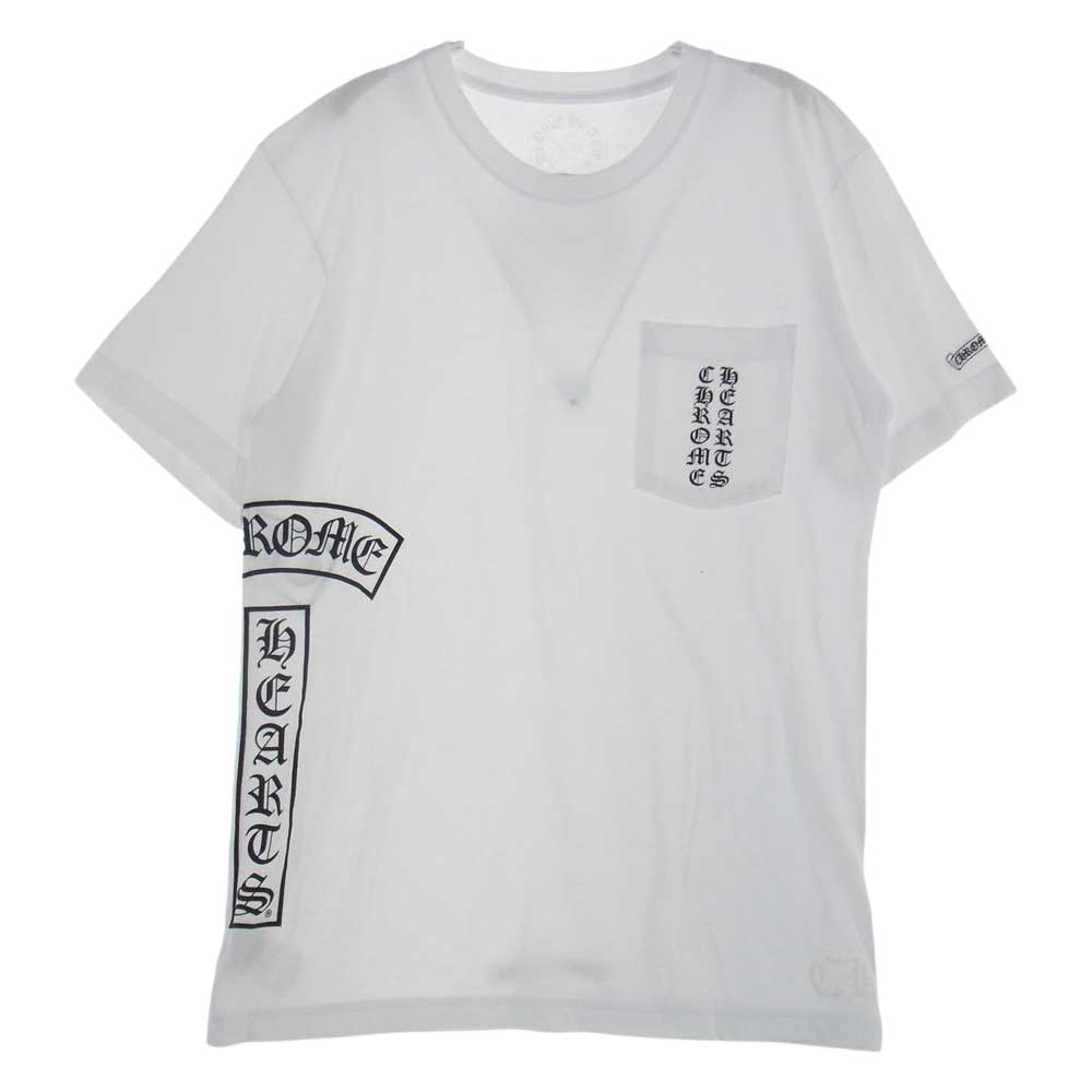 CHROME HEARTS クロムハーツ（原本無） 【クリーニング済】ホースシュー ショートスリーブ ポケット プリント Tシャツ ホワイト系 M【美品】【中古】
