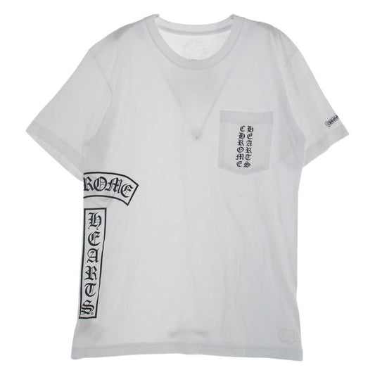 CHROME HEARTS クロムハーツ（原本無） 【クリーニング済】ホースシュー ショートスリーブ ポケット プリント Tシャツ ホワイト系 M【美品】【中古】