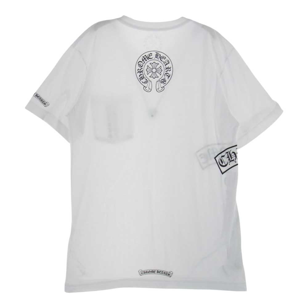 CHROME HEARTS クロムハーツ（原本無） 【クリーニング済】ホースシュー ショートスリーブ ポケット プリント Tシャツ ホワイト系 M【美品】【中古】