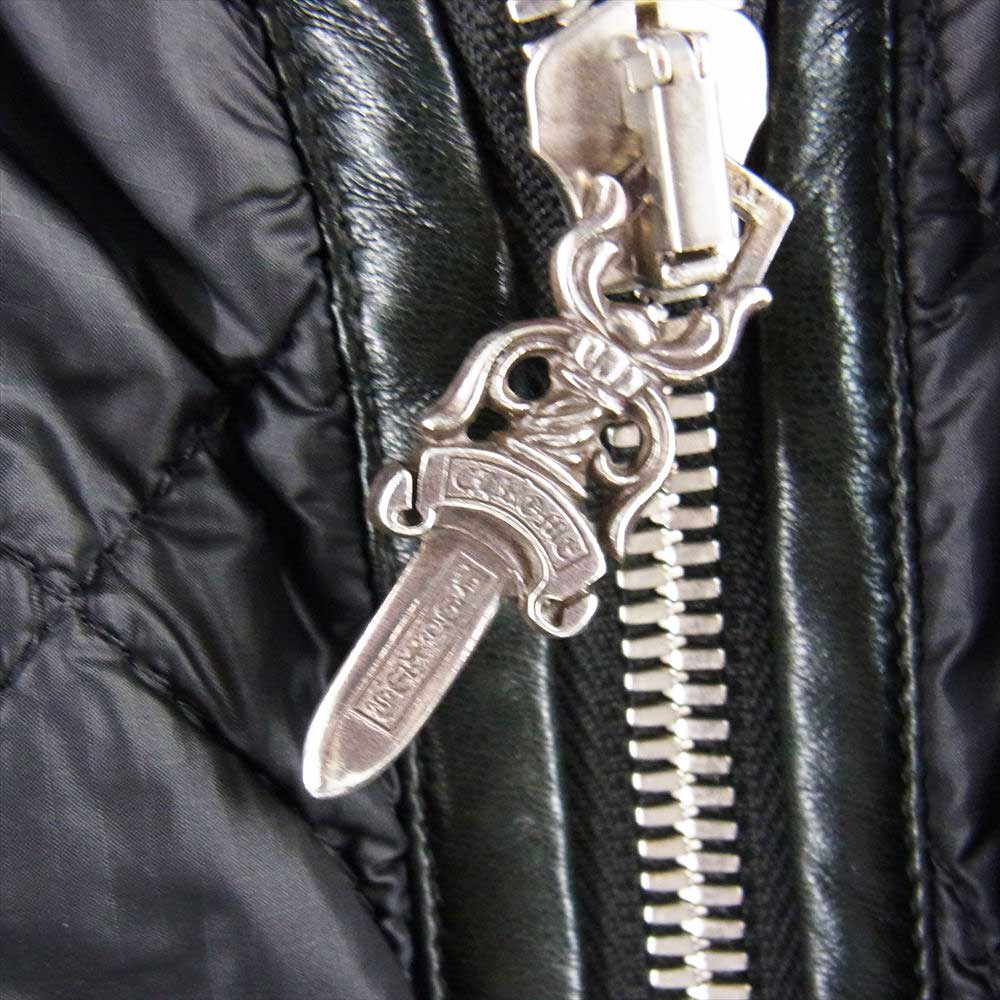 CHROME HEARTS クロムハーツ（原本無） ダガージップ キルティング ナイロンジャケット ブラック系 S【中古】