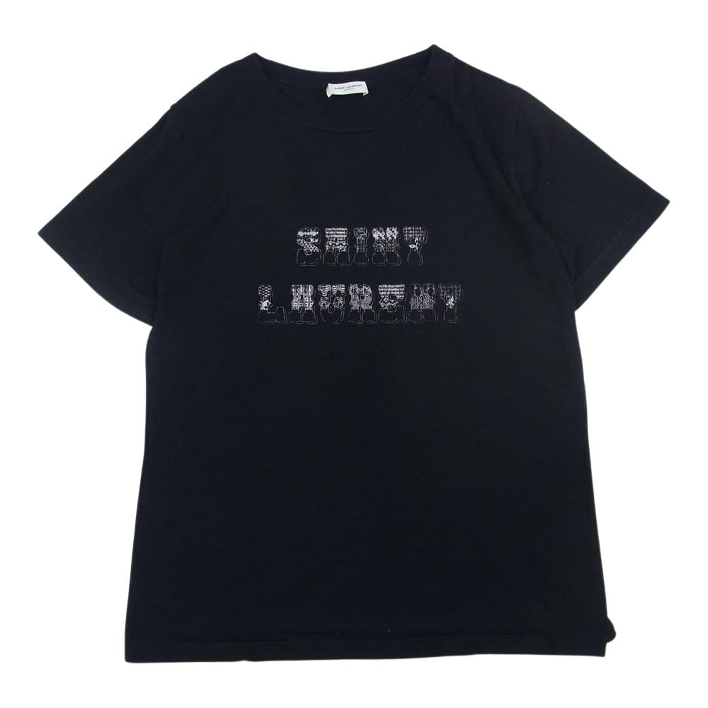 SAINT LAURENT サンローラン 541888 YB2XS ロゴ プリント TEE  半袖 Tシャツ ブラック系 XS【中古】