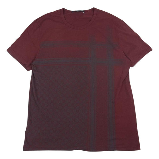 GUCCI グッチ 363347-X3857 KEFIA PRINT T-SHIRT GG 柄 プリント Tシャツ カットソー ブラウン系 M【中古】