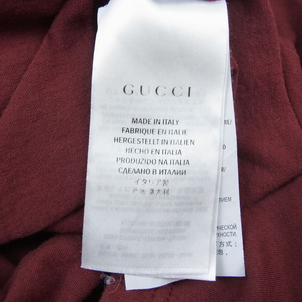 GUCCI グッチ 363347-X3857 KEFIA PRINT T-SHIRT GG 柄 プリント Tシャツ カットソー ブラウン系 M【中古】