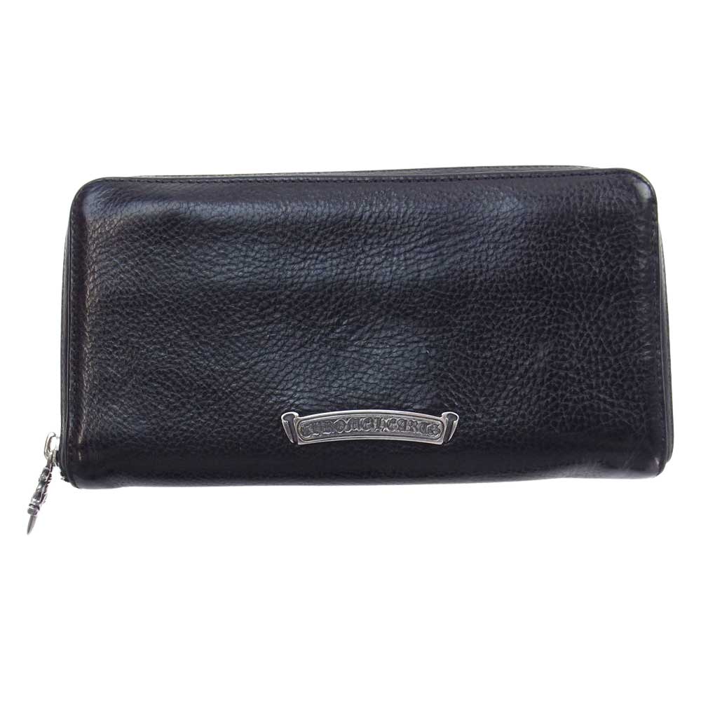 CHROME HEARTS クロムハーツ（原本有） REC F ZIP #2 FLG フィリグリープラス レザー ラウンドジップ ロング ウォレット 長財布 ブラック系【中古】