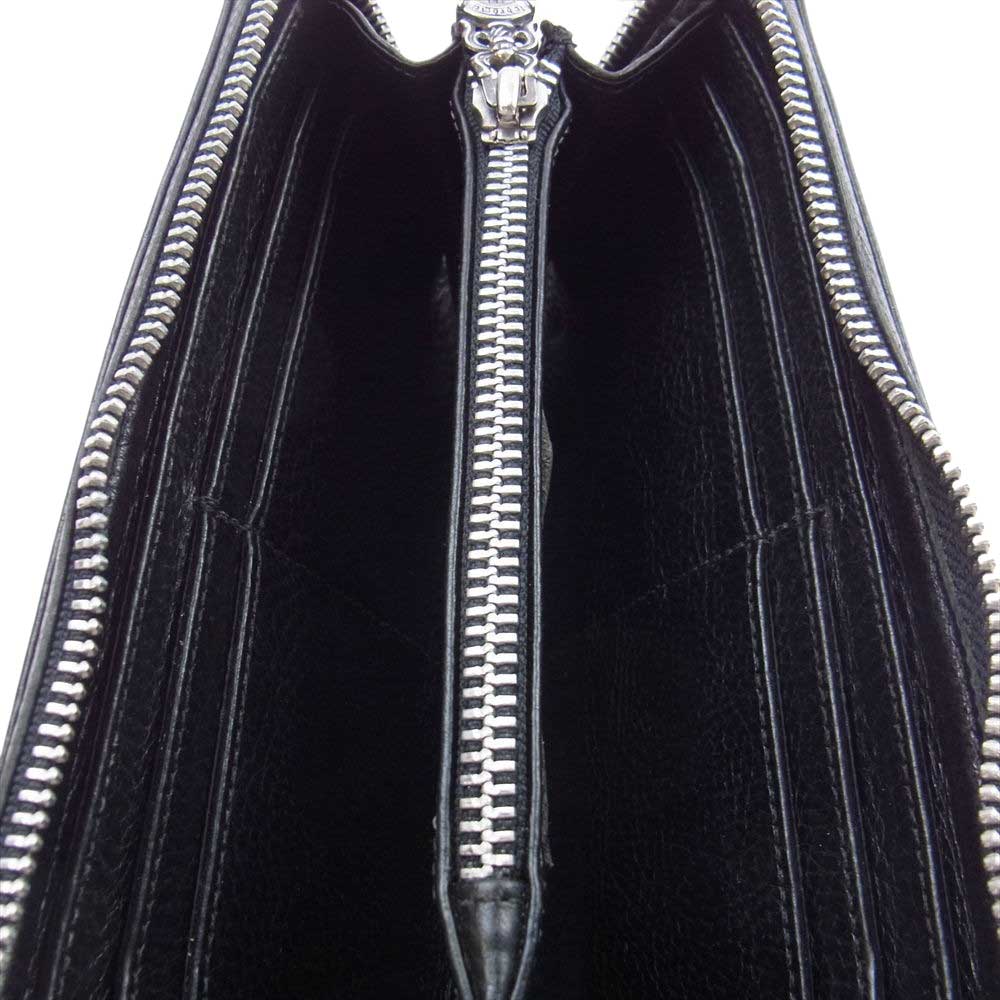 CHROME HEARTS クロムハーツ（原本有） REC F ZIP #2 FLG フィリグリープラス レザー ラウンドジップ ロング ウォレット 長財布 ブラック系【中古】