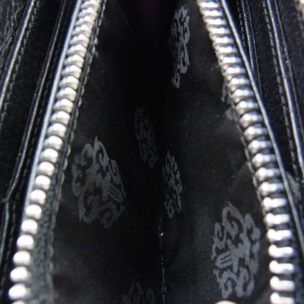 CHROME HEARTS クロムハーツ（原本有） REC F ZIP #2 FLG フィリグリープラス レザー ラウンドジップ ロング ウォレット 長財布 ブラック系【中古】