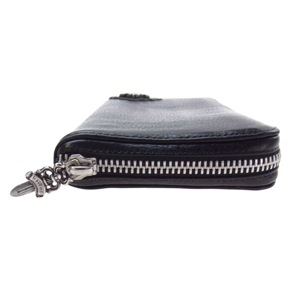 CHROME HEARTS クロムハーツ（原本有） REC F ZIP #2 FLG フィリグリープラス レザー ラウンドジップ ロング ウォレット 長財布 ブラック系【中古】