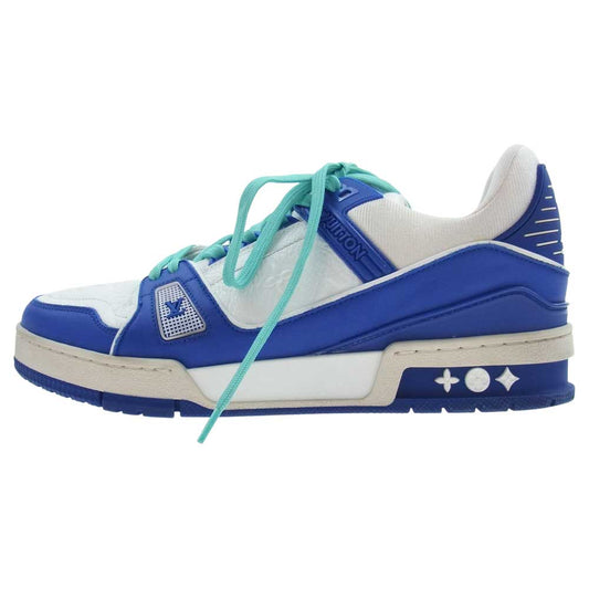 LOUIS VUITTON ルイ・ヴィトン 1A9VOC LVトレイナー ライン スニーカー ブルー系 ホワイト系 7.5【中古】