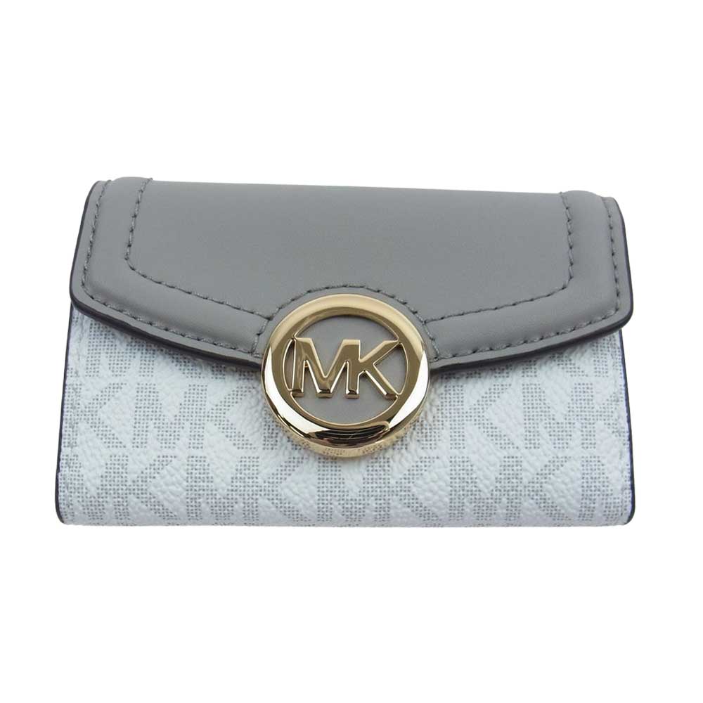 Michael Kors マイケルコース 35S0GFTP5B FULTON MKシグネチャー 6連 キーケース ホワイト系【新古品】【未使用】【中古】