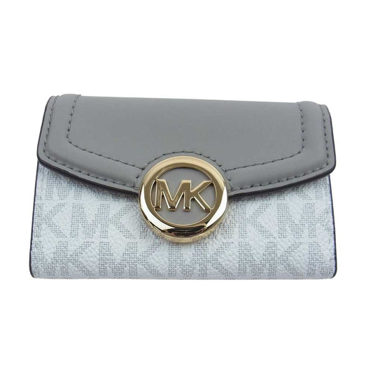 Michael Kors マイケルコース 35S0GFTP5B FULTON MKシグネチャー 6連 キーケース ホワイト系【新古品】【未使用】【中古】