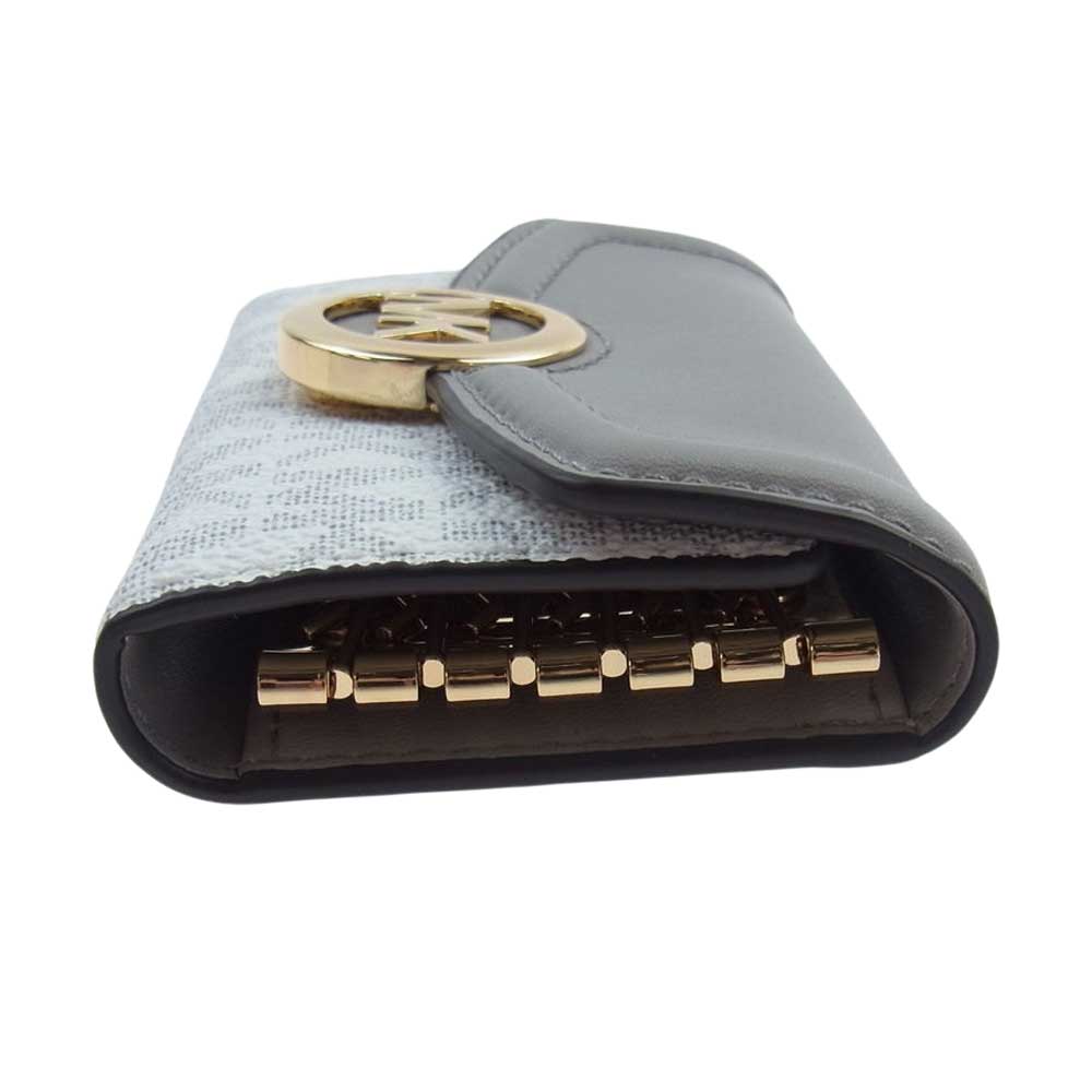 Michael Kors マイケルコース 35S0GFTP5B FULTON MKシグネチャー 6連 キーケース ホワイト系【新古品】【未使用】【中古】