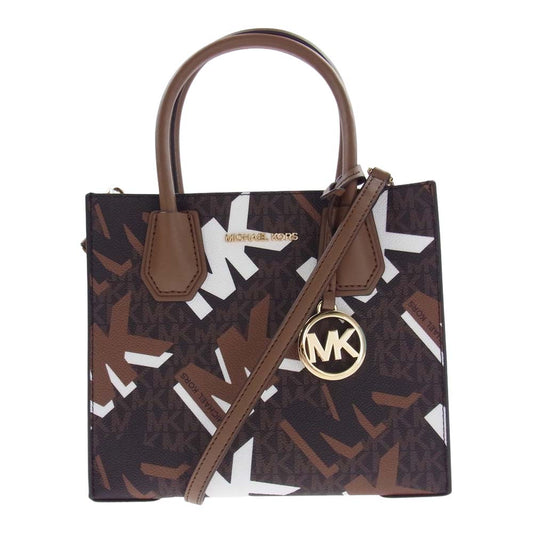 Michael Kors マイケルコース 35F2GM9M2V MERCER MKシグネチャー メッセンジャー ミディアム 2Way ハンド ショルダー バッグ ブラウン系 ダークブラウン系【新古品】【未使用】【中古】