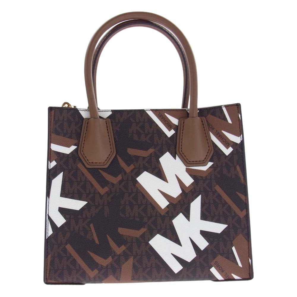 Michael Kors マイケルコース 35F2GM9M2V MERCER MKシグネチャー メッセンジャー ミディアム 2Way ハンド ショルダー バッグ ブラウン系 ダークブラウン系【新古品】【未使用】【中古】