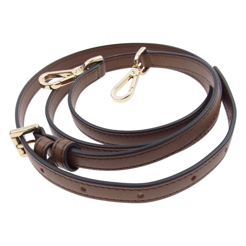 Michael Kors マイケルコース 35F2GM9S1B2605 MERCER MKシグネチャー トップジップ ベルテッド サッチェル スモール 2Way ハンド ショルダー バッグ ブラウン系 ホワイト系【新古品】【未使用】【中古】