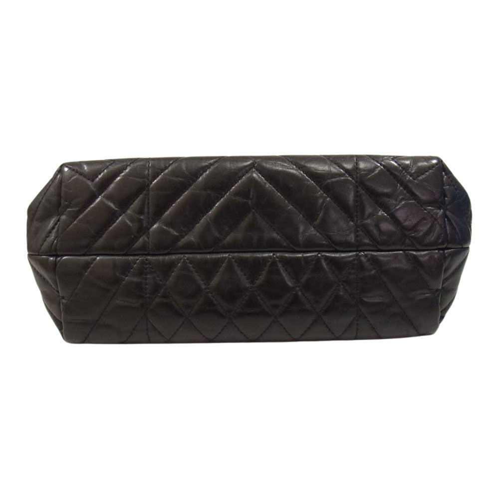 LANVIN ランバン イタリア製 キルティング レザー 2Way ハンド チェーン ショルダー バッグ ブラック系【中古】