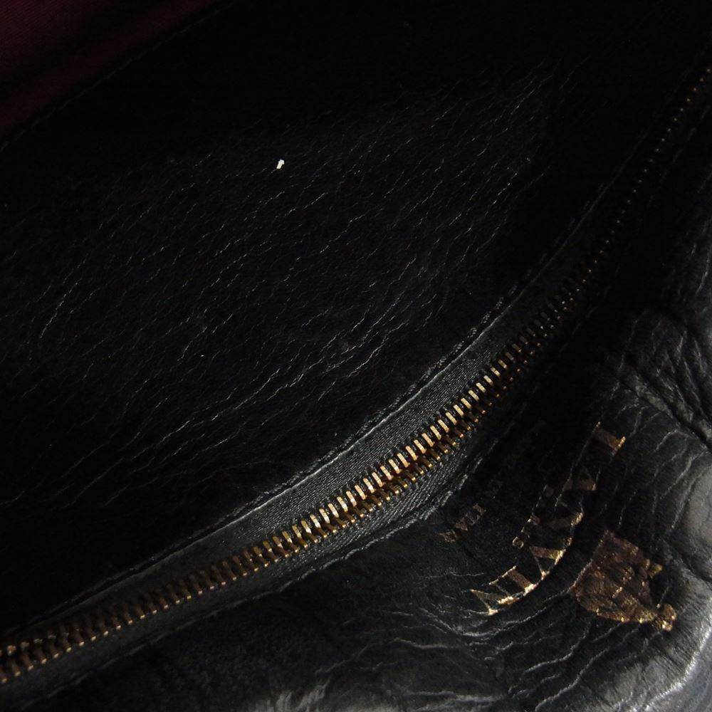 LANVIN ランバン イタリア製 キルティング レザー 2Way ハンド チェーン ショルダー バッグ ブラック系【中古】