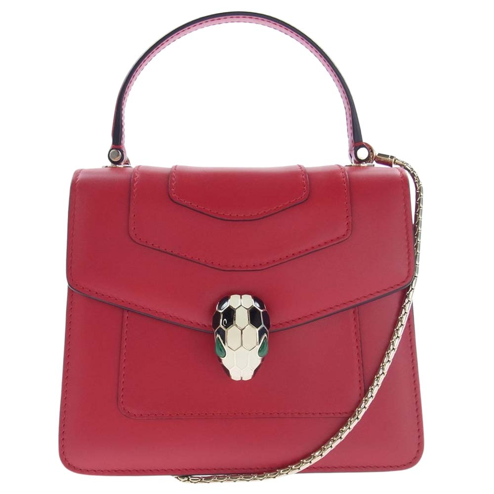 BVLGARI ブルガリ 287026 Serpenti Forever Crossbody Bag セルペンティ フォーエバー 2Way ハンド ショルダー クロスボディ バッグ レッド系【極上美品】【中古】