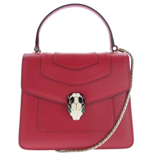 BVLGARI ブルガリ 287026 Serpenti Forever Crossbody Bag セルペンティ フォーエバー 2Way ハンド ショルダー クロスボディ バッグ レッド系【極上美品】【中古】