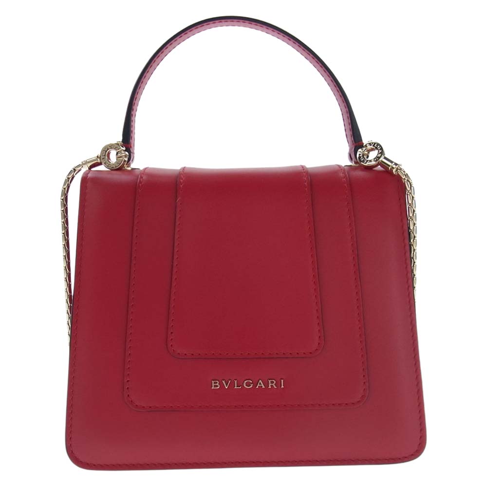 BVLGARI ブルガリ 287026 Serpenti Forever Crossbody Bag セルペンティ フォーエバー 2Way ハンド ショルダー クロスボディ バッグ レッド系【極上美品】【中古】
