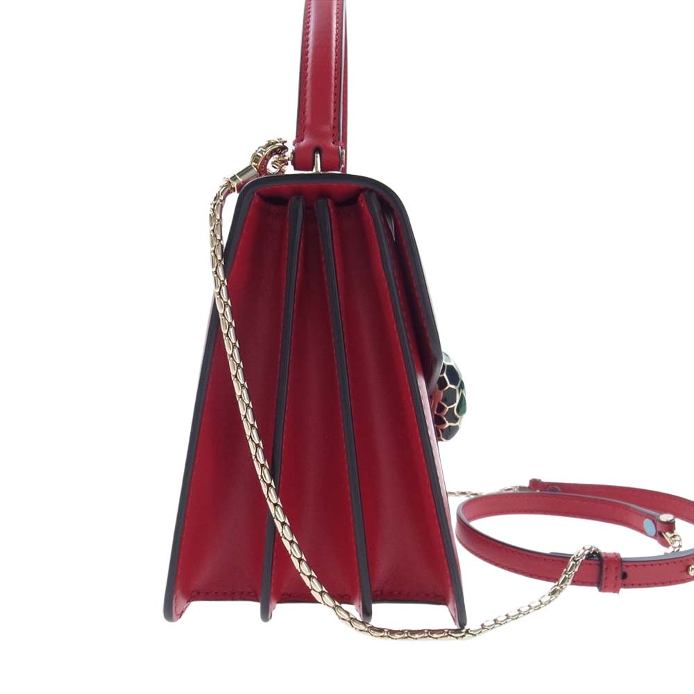 BVLGARI ブルガリ 287026 Serpenti Forever Crossbody Bag セルペンティ フォーエバー 2Way ハンド ショルダー クロスボディ バッグ レッド系【極上美品】【中古】