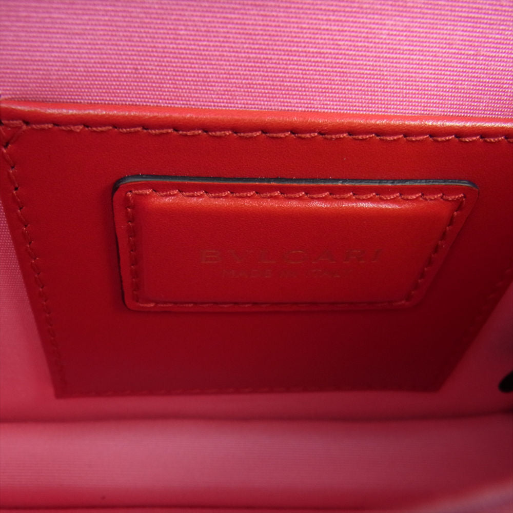 BVLGARI ブルガリ 287026 Serpenti Forever Crossbody Bag セルペンティ フォーエバー 2Way ハンド ショルダー クロスボディ バッグ レッド系【極上美品】【中古】