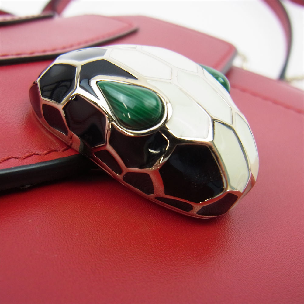 BVLGARI ブルガリ 287026 Serpenti Forever Crossbody Bag セルペンティ フォーエバー 2Way ハンド ショルダー クロスボディ バッグ レッド系【極上美品】【中古】