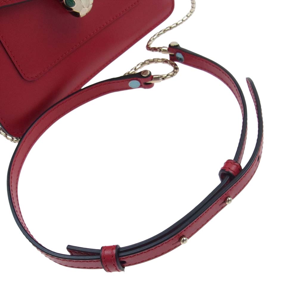 BVLGARI ブルガリ 287026 Serpenti Forever Crossbody Bag セルペンティ フォーエバー 2Way ハンド ショルダー クロスボディ バッグ レッド系【極上美品】【中古】
