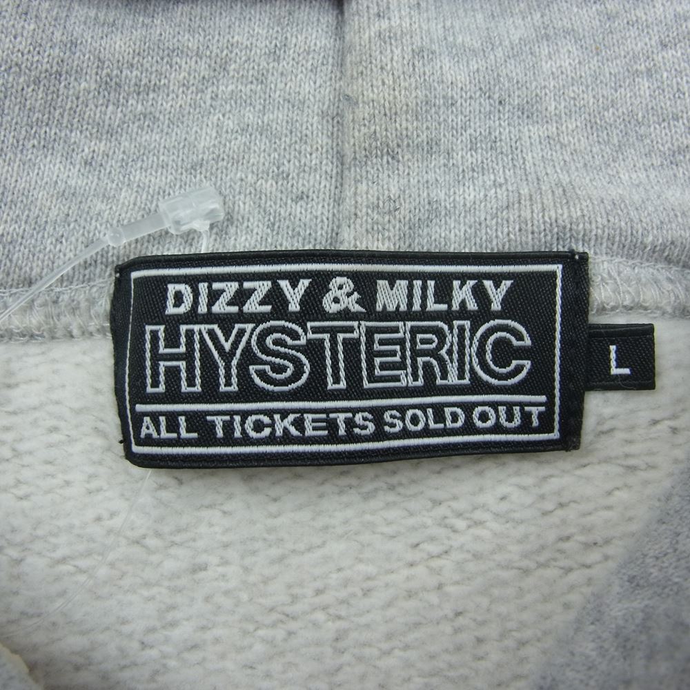 HYSTERIC GLAMOUR ヒステリックグラマー 02223CF03 HYS TIMES COLLEGE ガール カレッジロゴ プリント パーカー グレー系 L【中古】