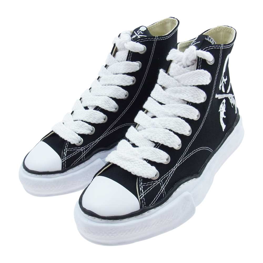 メゾンミハラヤスヒロ × mastermind japan MMJ マスターマインドジャパン × Roarguns ロアーガンズ Sneaker スカル 二丁拳銃 刺繍 オリジナル ソール スニーカー ブラック系 ホワイト系 42 27cm相当【新古品】【未使用】【中古】