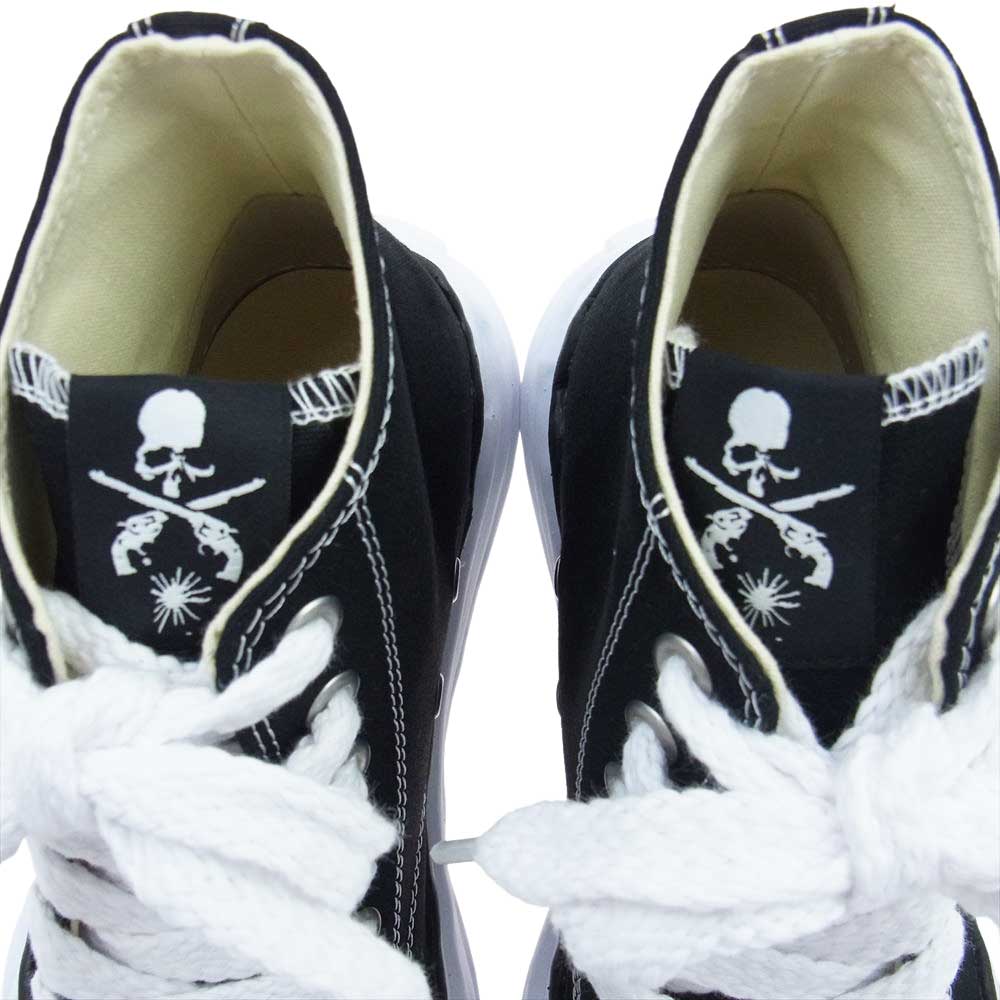 メゾンミハラヤスヒロ × mastermind japan MMJ マスターマインドジャパン × Roarguns ロアーガンズ Sneaker スカル 二丁拳銃 刺繍 オリジナル ソール スニーカー ブラック系 ホワイト系 42 27cm相当【新古品】【未使用】【中古】