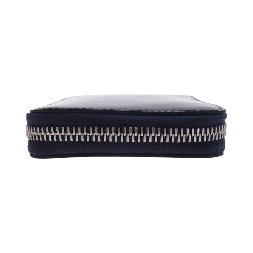 MAISON MARGIELA メゾンマルジェラ S55UI0292 P2714 ZIP AROUND BI-FOLD WALLET ジップ アラウンド コンパクト ウォレット ネイビー系【極上美品】【中古】