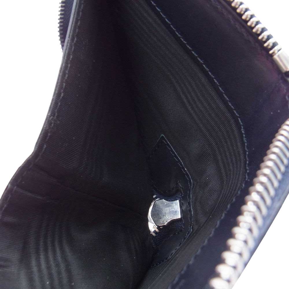 MAISON MARGIELA メゾンマルジェラ S55UI0292 P2714 ZIP AROUND BI-FOLD WALLET ジップ アラウンド コンパクト ウォレット ネイビー系【極上美品】【中古】
