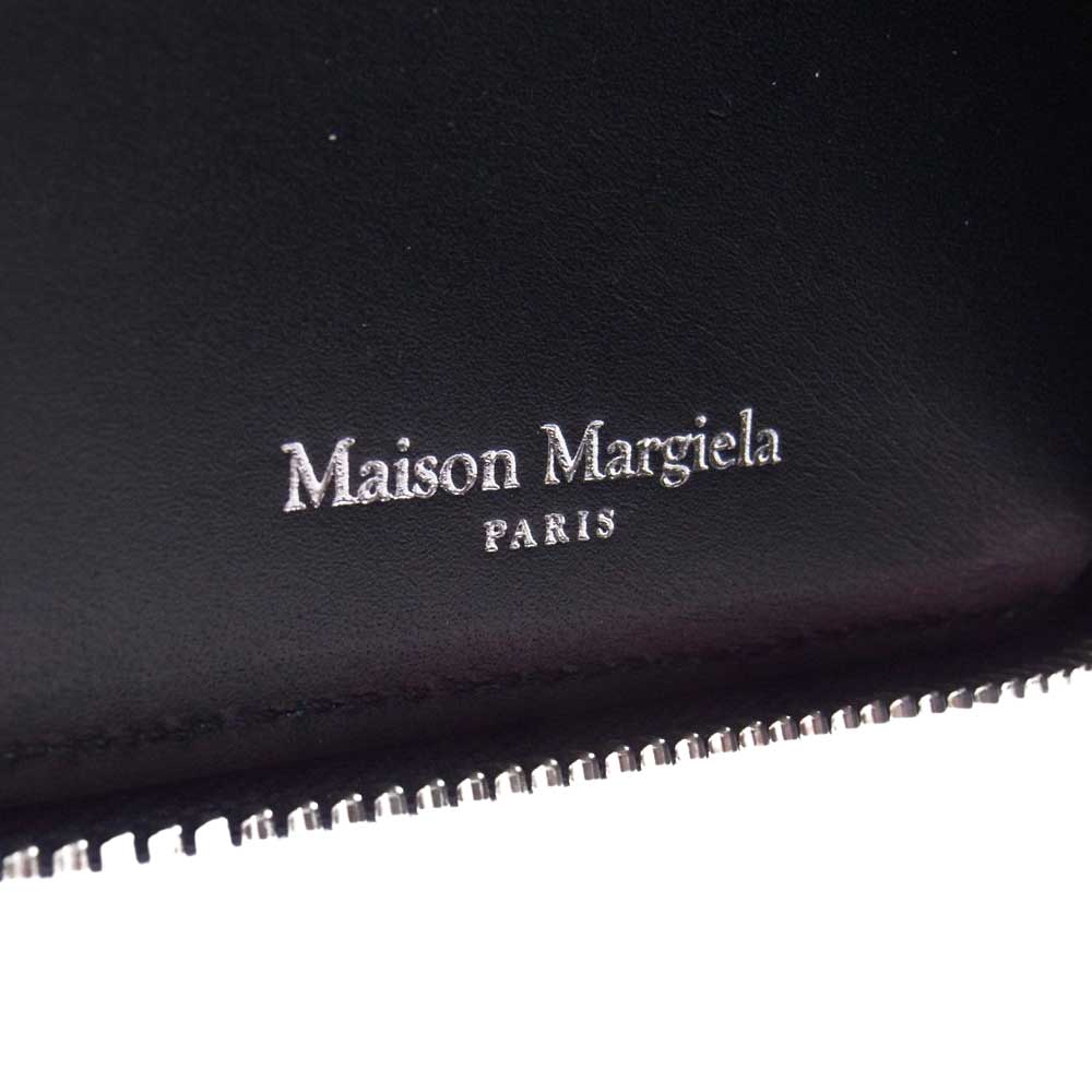 MAISON MARGIELA メゾンマルジェラ S55UI0292 P2714 ZIP AROUND BI-FOLD WALLET ジップ アラウンド コンパクト ウォレット ネイビー系【極上美品】【中古】