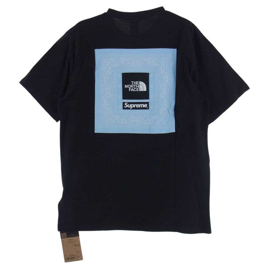 Supreme シュプリーム 22SS NT02209I × THE NORTH FACE ノースフェイス Bandana S/S Tee バンダナ プリント 半袖 Tシャツ ブラック系 M【新古品】【未使用】【中古】