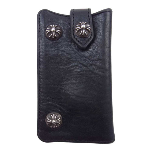 CHROME HEARTS クロムハーツ（原本無） レザー クロスボール キーケース ブラック系【中古】