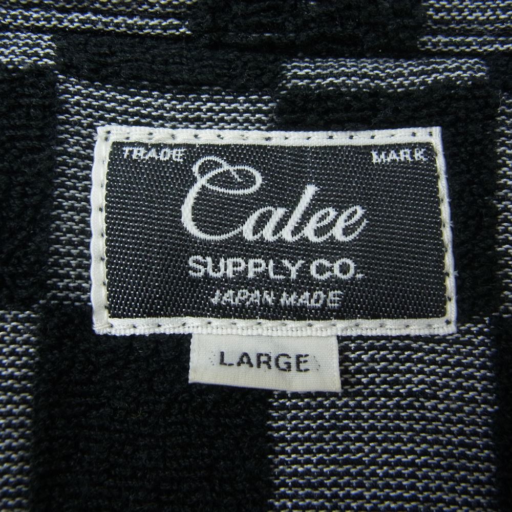 CALEE キャリー JACQUARD PILE CHECKER SHIRT ジャガード パイル チェッカー 半袖 シャツ ブラック系 L【中古】