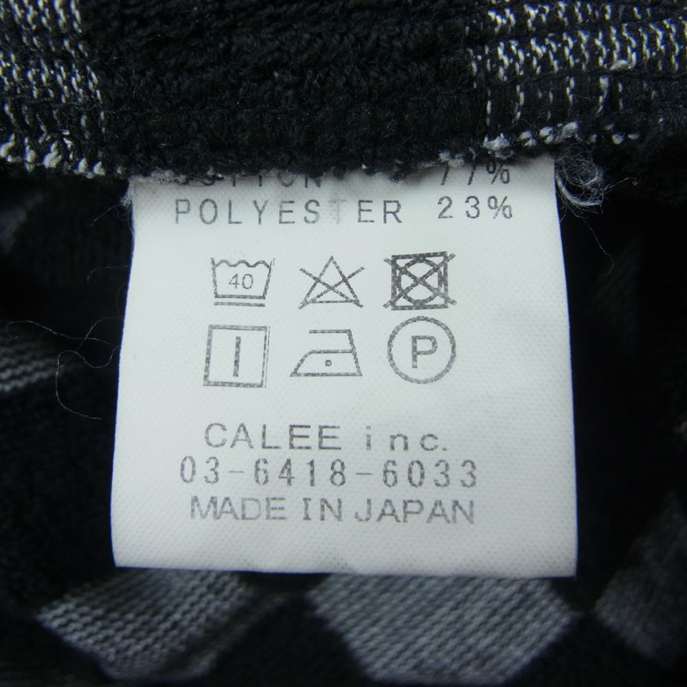 CALEE キャリー JACQUARD PILE CHECKER SHIRT ジャガード パイル チェッカー 半袖 シャツ ブラック系 L【中古】