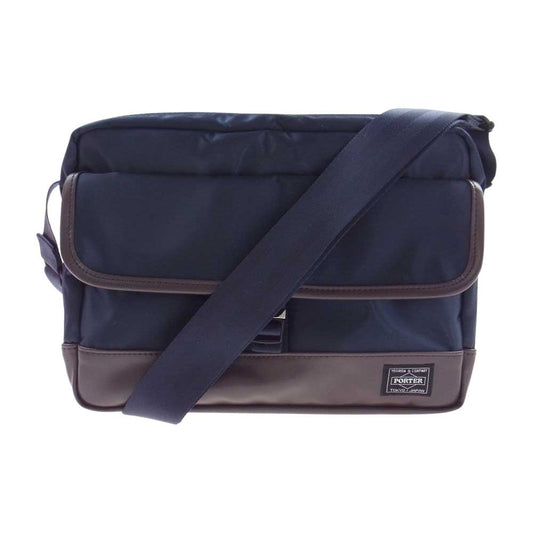 PORTER ポーター 383-15700  STORM ストーム ショルダーバッグ  ダークネイビー系 ダークブラウン系【中古】