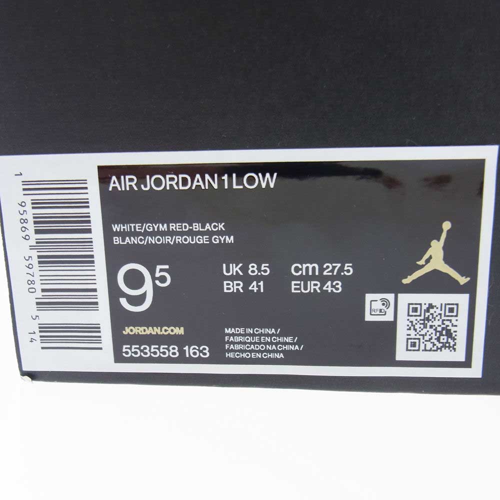 NIKE AIR JORDAN ナイキ ジョーダン 553558-163 AIR JORDAN1 LOW BULLS エアジョーダン1 ブルズ ローカット スニーカー レッド系 ホワイト系 ブラック系  27.5cm【新古品】【未使用】【中古】