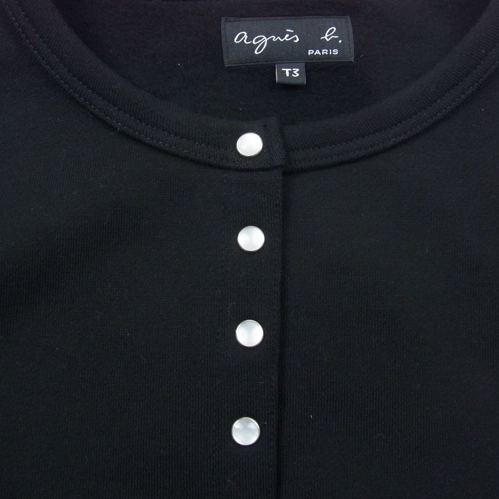 agnes b. アニエスベー コンプレッション スナップ カーディガン ブラック系 T3【中古】 agnes b. アニエスベー コンプレッション スナップ カーディガン