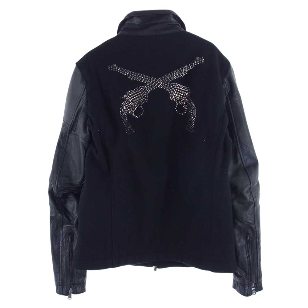 ROAR ロアー 10FRB-29A 二丁拳銃 バックプリント 袖レザー 切替 スタジャン ブラック系 1【中古】