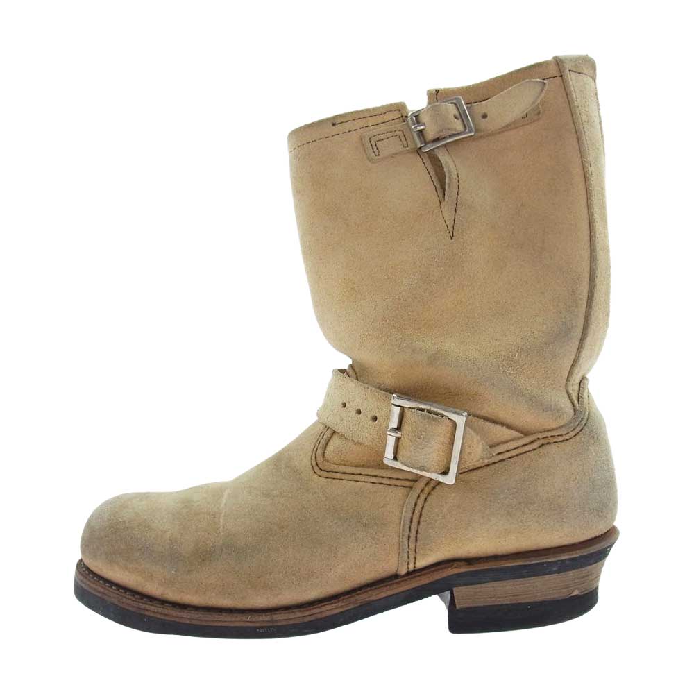 RED WING レッドウィング 8268 羽タグ ENGINEER BOOTS スエード エンジニア ブーツ ベージュ系 US8【中古】