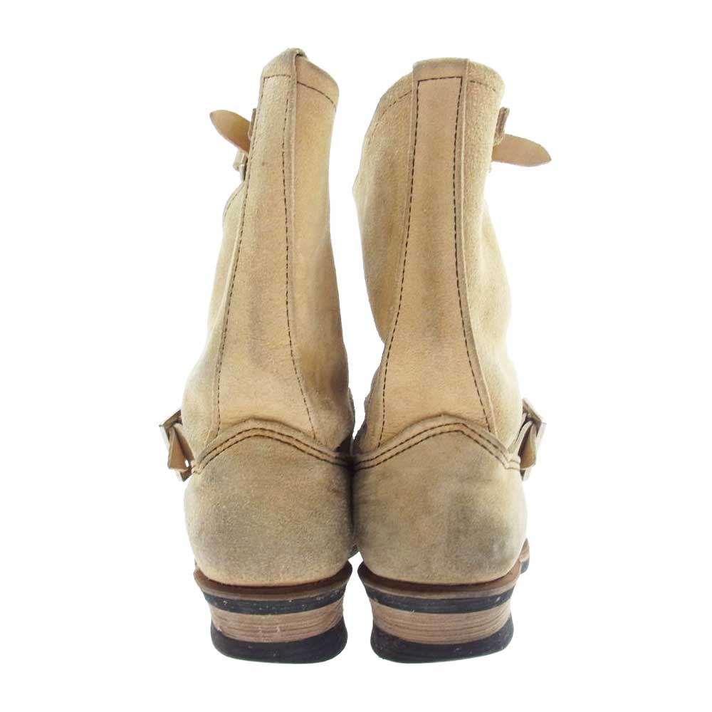RED WING レッドウィング 8268 羽タグ ENGINEER BOOTS スエード エンジニア ブーツ ベージュ系 US8【中古】