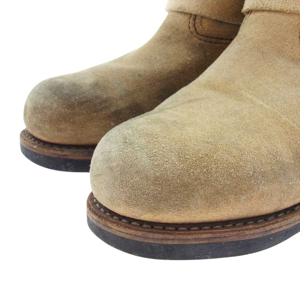 RED WING レッドウィング 8268 羽タグ ENGINEER BOOTS スエード エンジニア ブーツ ベージュ系 US8【中古】