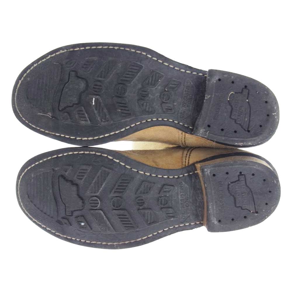 RED WING レッドウィング 8268 羽タグ ENGINEER BOOTS スエード エンジニア ブーツ ベージュ系 US8【中古】