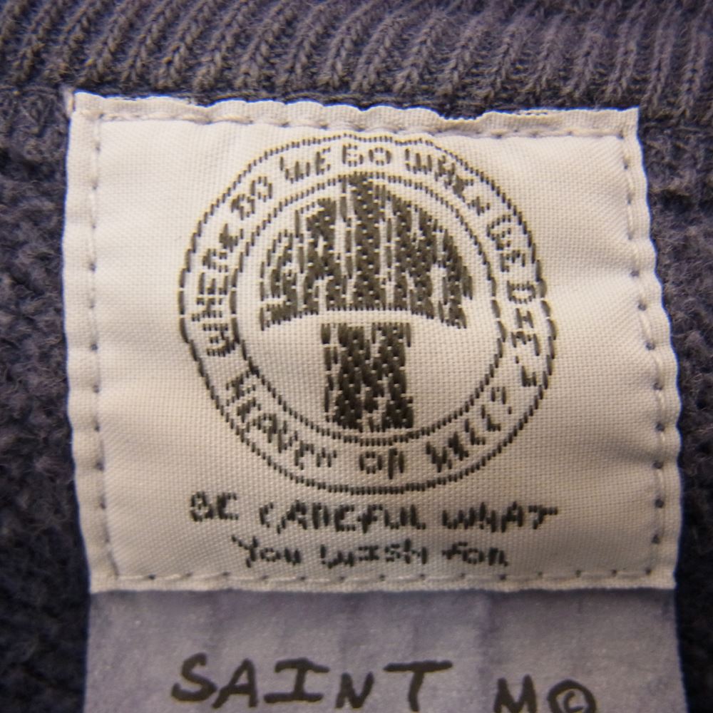 セントマイケル SM-A21-0000-060 ヴィンテージ加工 スカル クルーネックス ウェット ネイビー系 XL【中古】