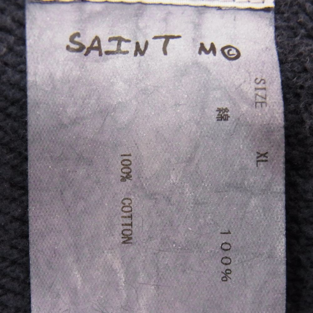 セントマイケル SM-A21-0000-060 ヴィンテージ加工 スカル クルーネックス ウェット ネイビー系 XL【中古】