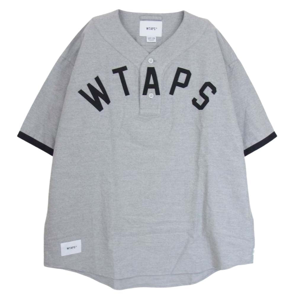 WTAPS ダブルタップス 22SS 221TQDT-SHM06 LEAGUE SS COTTON FLANNEL リーグ ベースボール プルオーバー シャツ グレー系 04【美品】【中古】