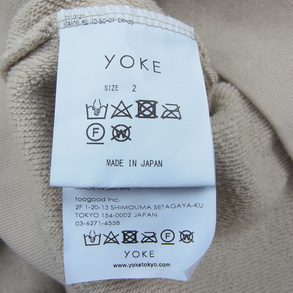 ヨーク 23SS YK23SS0481CS-WM 吾亦紅 ワレモコウ GARDEN 別注 GARMENT DYE YOKE SWEAT SHIRT SP ガーメントダイ スウェット トレーナー グレー系 2【新古品】【未使用】【中古】