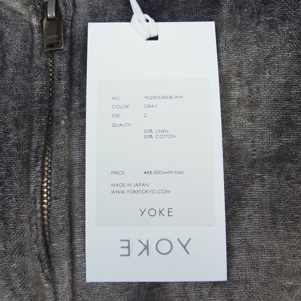 ヨーク 23SS YK23SS0450B-WM 吾亦紅 ワレモコウ GARDEN ガーデン 別注 LOOSED ZIP BLOUSON ルーズ ジップ ブルゾン グレー系 2【新古品】【未使用】【中古】